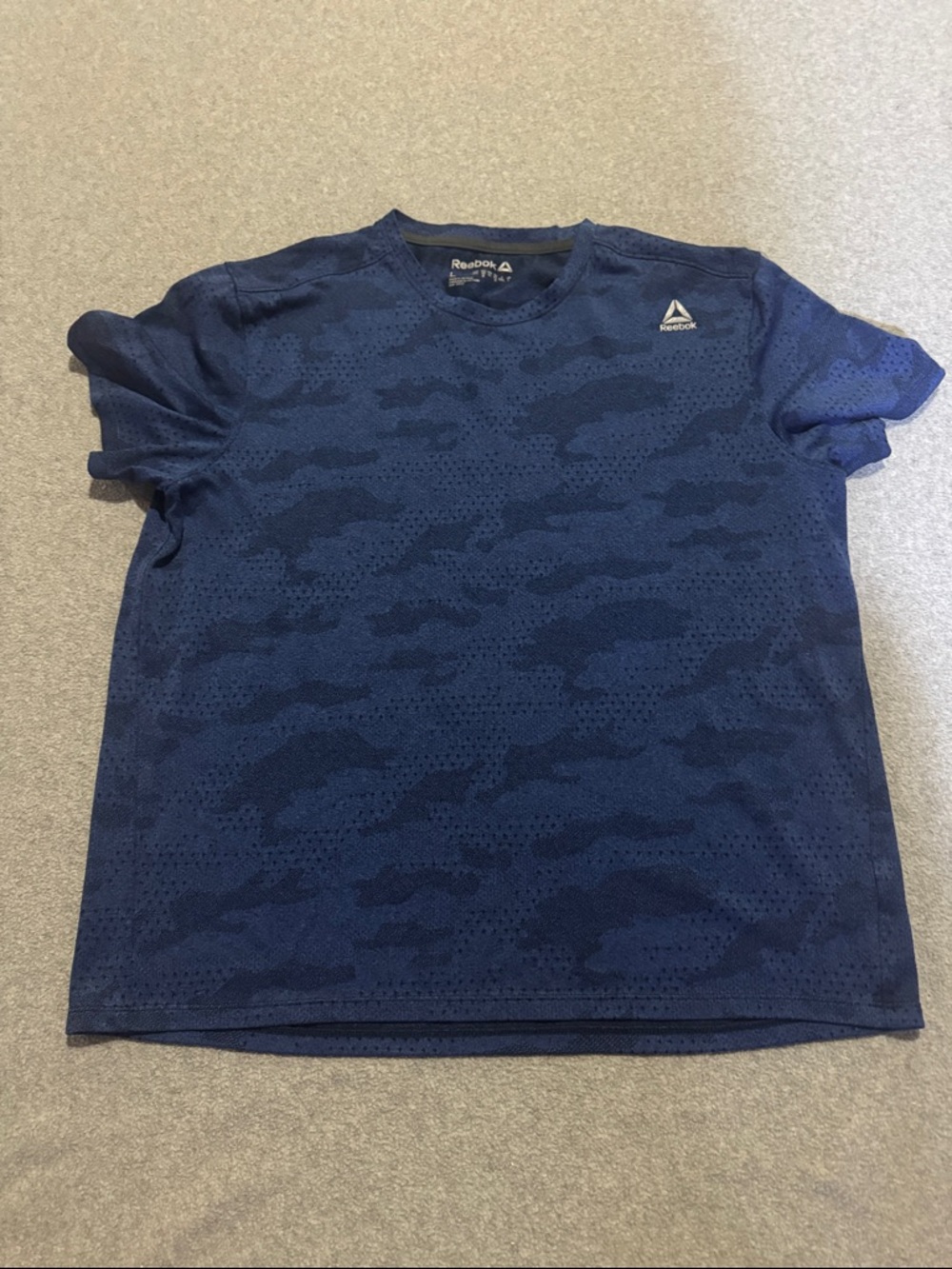 Reebok Men’s Navy Blue Camo Short Sleeve Tee
